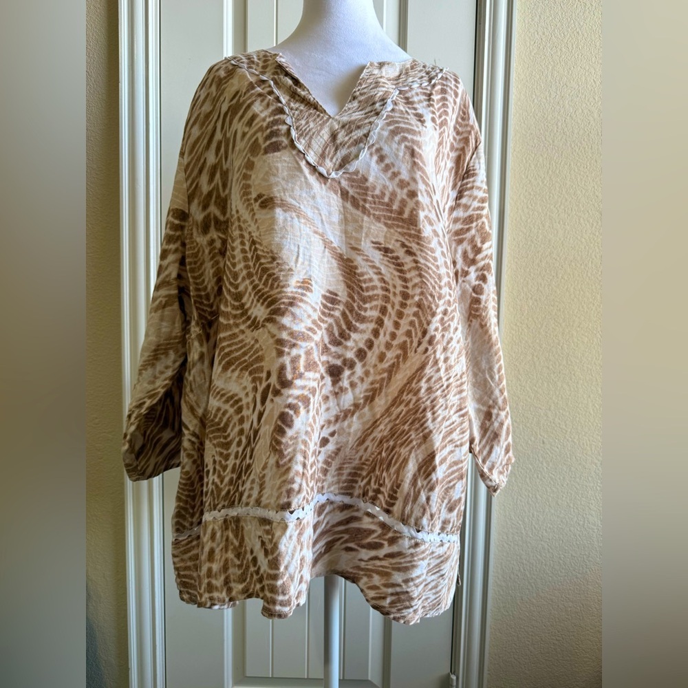 Ruby Rd. Woman 100% linen blouse